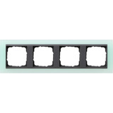 Gira Abdeckrahmen vierfach opak mit Zwischenrahmen Anthrazit, Abdeckung grün, Retail