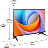 Hisense 32E4QT, LED-Fernseher 80 cm (32 Zoll), schwarz, WXGA, Tripple Tuner, Smart TV