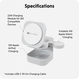 Hyper Hyperjuice Qi2 3-in-1 Magnetische Ladestation weiß