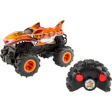 Mattel Hot Wheels Monster Trucks ferngesteuerter Tigerhai im Maßstab 1:24, RC 