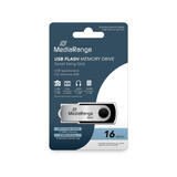 MediaRange Flexi-Drive 16 GB, USB-Stick schwarz/silber, USB-A 2.0