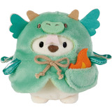 NICI Set Kuscheltier Eisbär Snono 8cm mit Flamme und Drachenkostüm in Geschenkbox beige