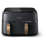 Philips Doppel-Heißluftfritteuse Airfryer Dual Basket  schwarz/kupfer, 2750 Watt, 2 Körbe 6 Liter + 3 Liter