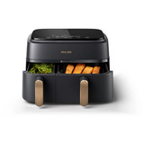 Philips Doppel-Heißluftfritteuse Airfryer Dual Basket  schwarz/kupfer, 2750 Watt, 2 Körbe 6 Liter + 3 Liter