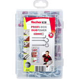 fischer Profi-Box DuoPower + Haken, Dübel hellgrau/rot, 70-teilig, mit Haken