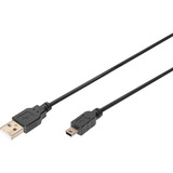 Digitus USB 2.0 Anschlusskabel USB-A (Stecker) > Mini-USB (Stecker) schwarz, 1,8 Meter