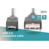 Digitus USB 2.0 Anschlusskabel USB-A (Stecker) > Mini-USB (Stecker) schwarz, 1,8 Meter