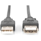Digitus USB 2.0 Verlängerungskabel, USB-A Stecker > USB-A Buchse schwarz, 5 Meter