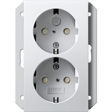 Gira Doppeldose Schutzkontakt Steckdose einfach matt weiß, Retail