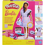 Hasbro Play-Doh Barbie Rüschen und Zöpfe Set zum Kneten und Spielen, Puppenhaus 
