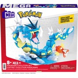 Mattel MEGA Pokémon Magikarp Evolution Set, Konstruktionsspielzeug mit 2 Actionfiguren, 411 Teile