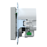 Merten Schutzkontakt Steckdose mit USB Ladegerät aluminium, Retail