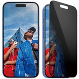 PanzerGlass Privacy Displayschutz Ultra-Wide Fit, Schutzfolie transparent, iPhone 16 / 15
