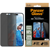 PanzerGlass Privacy Displayschutz Ultra-Wide Fit, Schutzfolie transparent, iPhone 16 / 15