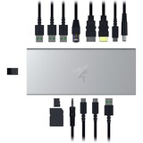 Razer USB 4 Dock - Mercury, Dockingstation silber, USB4, USB-A, USB-C, Gigabit LAN, HDMI, DP, PD