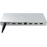 Razer USB 4 Dock - Mercury, Dockingstation silber, USB4, USB-A, USB-C, Gigabit LAN, HDMI, DP, PD