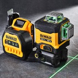 DEWALT Akku-Multilinienlaser 3x360° DCE089D1G18, 18Volt, Kreuzlinienlaser schwarz/gelb, mit grünen Laserlinien