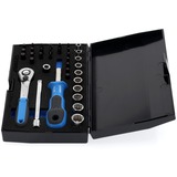 GEDORE Steckschlüssel-Satz 1/4", 37-teilig, Werkzeug-Set mit Hebel-Umschaltknarre