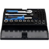 GEDORE Steckschlüssel-Satz 1/4", 37-teilig, Werkzeug-Set mit Hebel-Umschaltknarre