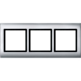 Merten Rahmen dreifach waagerecht und senkrecht montierbar, Kunststoff, lackiert, glänzend aluminium, Retail