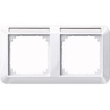 Merten Rahmen zweifach mit Beschriftungsträger weiß (glänzend), Retail