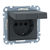 Merten Schutzkontaktsteckdose mit Klappdeckel anthrazit, Retail