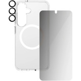 PanzerGlass Flagship 3-in-1 Privacy Set transparent/weiß, Samsung Galaxy S25, QI-kompatibel, EasyAligner