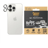 PanzerGlass Hoops Metall Kameraschutz, Schutzfolie weiß, iPhone 15 Pro / 15 Max