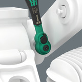 Wera 8100 SA 13 Zyklop Comfort Knarrensatz, 1/4", Werkzeug-Set schwarz/grün, 15-teilig, Comfort-Knarre mit Umschalthebel