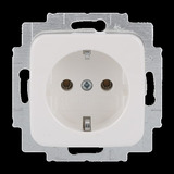 Busch-Jaeger 100 Stück Schutzkontakt Steckdosen Einsätze 20 EUC-214 Großverpackung weiß, Bulk