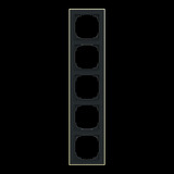 Busch-Jaeger Rahmen fünffach mit Dekorring gold, Retail