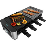 Cecotec Raclette Cheese&Grill 16000 Inox Mixgrill schwarz/edelstahl, 1.400 Watt, für 8 Personen