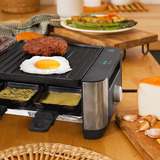 Cecotec Raclette Cheese&Grill 16000 Inox Mixgrill schwarz/edelstahl, 1.400 Watt, für 8 Personen