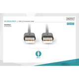 Digitus USB 2.0 Anschlusskabel USB-A (Stecker) > USB-A (Stecker) schwarz, 5 Meter