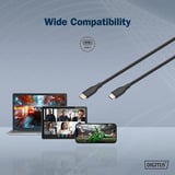 Digitus USB 2.0 Silikon-Anschlusskabel USB-C > USB-C schwarz, 0,5 Meter, PD, Laden mit bis zu 60 Watt