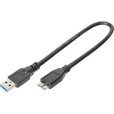 Digitus USB 3.2 Gen 1 Anschlusskabel USB-A > Micro USB-B schwarz, 0,25 Meter