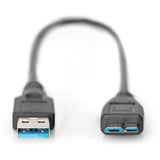 Digitus USB 3.2 Gen 1 Anschlusskabel USB-A > Micro USB-B schwarz, 0,25 Meter