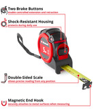 EINHELL Bandmaß, 5 Meter schwarz/rot