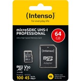 Intenso 64 GB microSDXC, Speicherkarte UHS-I U1, Class 10