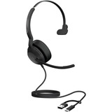 Jabra Evolve2 50, Headset schwarz, Microsoft Teams Version, Bluetooth 5.2, USB-C und USB-A, Mono