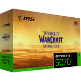MSI GeForce RTX 5070 12G World of Warcraft MIDNIGHT LIGHT EDITION OC, Grafikkarte gold/blau, DLSS 4, 3x DisplayPort, 1x HDMI 2.1