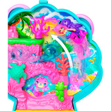 Mattel Polly Pocket Glitzerinsel-Schatulle Spielset mit Mini-Meerjungfrauenpuppe und Tieren 