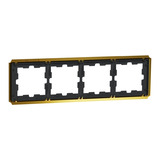 Merten D-Antik Metallrahmen vierfach Rahmen aus Metall glänzend mit Oberflächenschutz gold, Retail