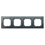 Merten Rahmen Glas vierfach für senkrecht und waagerecht Montage schwarz (glänzend), Retail
