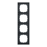 Merten Rahmen vierfach aus Thermoplast, matt, Schutzart IP20, Maße 83x297x12 mm anthrazit, Retail