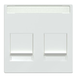 Merten Zentralplatte zweifach mit Anschlussklemmen und Beschriftungsfeld für Modular Jack weiß (glänzend), Retail
