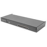 Digitus Modulare HD LCD KVM Konsole mit 17" TFT 8 Port Cat 5, KVM-Switch schwarz, US-Tastaturlayout, 8 Port Cat 5 KVM-Switch, Touchpad