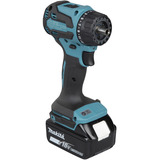Makita Akku-Bohrschrauber mit Wechselkopfsystem DDF491ZJ01, 18Volt blau/schwarz, ohne Akku und Ladegerät, mit vier verschiedenen Aufsätzen