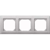 Merten Rahmen dreifach für waagerechte und senkrechte Montage aus Thermoplast, matt aluminium, Retail