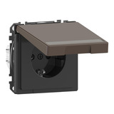 Merten Schutzkontakt-Steckdose mit Klappdeckel mocca, Retail